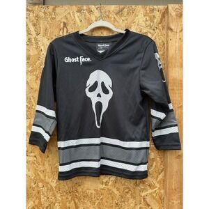 M Kids Ghost face 96 Black White Gray Long Sleeve The Icon Of Halloween Jersey